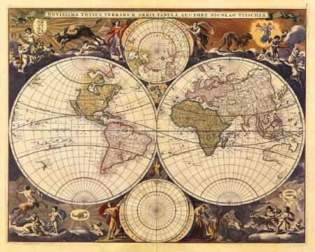 Old map of the world